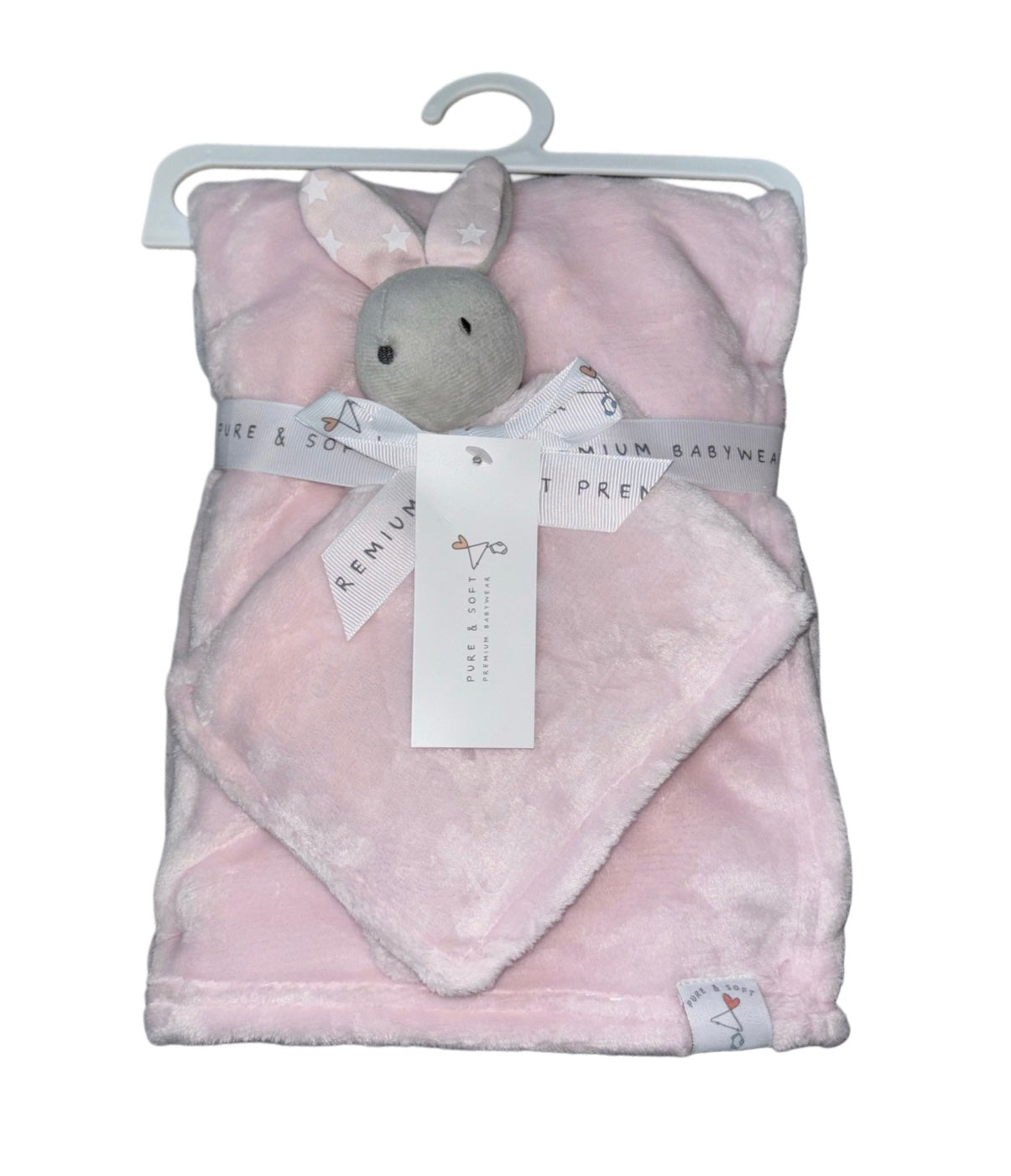 Pink blanket and bunny comforter