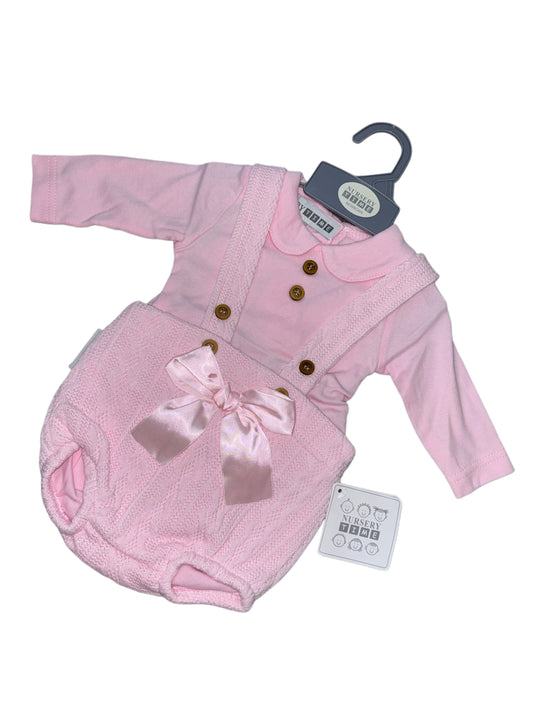 Baby girls 2 piece short dungaree set