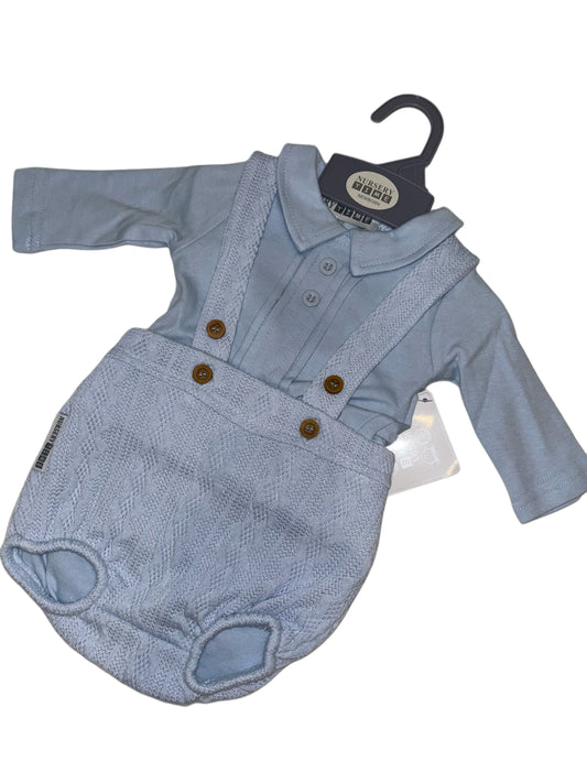 Baby boys 2 piece short dungaree set